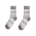 thumbnail image 1 of Lovskoo Mens Womens Striped Fuzzy Socks Slipper Coral Fleece Winter Cute Fluffy Comfy Cozy Socks Cabin Warm Home Socks A-Beige, 1 of 3
