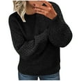 thumbnail image 1 of Lovskoo Sweaters for Women Long Sleeve Fall and Winter Solid Color Outerwear Knitted Pullover Thickened Warm Sweater Black 5XL, 1 of 6