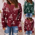 thumbnail image 1 of Lovskoo Merry Christmas Sweaters for Women 2023 Trendy Long Sleeve Pullove Round-Neck Casual Sweater Tops Green, 1 of 7