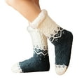 thumbnail image 1 of Lovskoo Mid-Calf Fuzzy Fluffy Socks for Women Girl Christmas Printing Socks Fuzzy Slipper Socks Winter Warm Sleeping Non-Slip Fleece Comfy Socks Green, 1 of 6