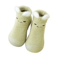 thumbnail image 1 of Zwiiyzr Newborn Infant Toddler Baby Shoes Boys Girls Non-Slip Socks 3Months-3Years Fall And Winter Warm Thickened Indoor Soft Bottom Cotton Floor Socks Booties First Walking Shoes Green, 1 of 5