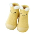 thumbnail image 1 of Zwiiyzr Newborn Infant Toddler Baby Shoes Boys Girls Non-Slip Socks 3Months-3Years Fall And Winter Warm Thickened Indoor Soft Bottom Cotton Floor Socks Booties First Walking Shoes Yellow, 1 of 5