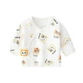 thumbnail image 1 of Zwiiyzr Newborn for Infant Boys Girls Unisex Summer Fall Cotton Baby Clothes Long Sleeve Side-Snap Kimono Tops 0-3 Months White, 1 of 3