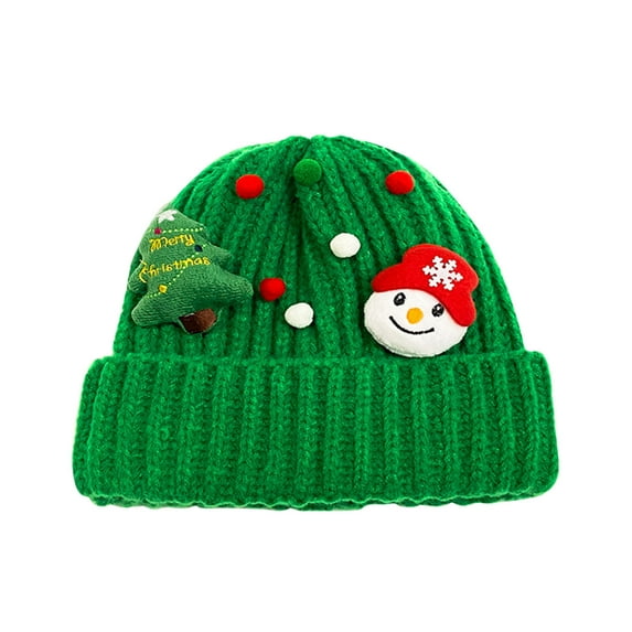 Lovskoo Novelty Green Santa Hat Adults Women and Men Knit Hat New Year Festival Fashion Casual Christmas Hat Green