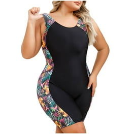 Lovskoo One Piece Plus Size Swimsuit for Women Rash Guard Sleeveless Swim Tops and Short Bathing Suit Black 2XL Walmart