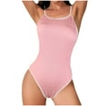thumbnail image 1 of Lovskoo One Piece Swimsuit Women 2024 Sleeveless Sport High Cut Bathing Suits Pink L, 1 of 5