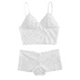 thumbnail image 1 of Lovskoo Pajamas for Women Shorts Set Spaghetti Strap Loungewear Lace Cami with Short Lingerie Pajama Set Two Piece Underwear Sleepwear White, 1 of 7