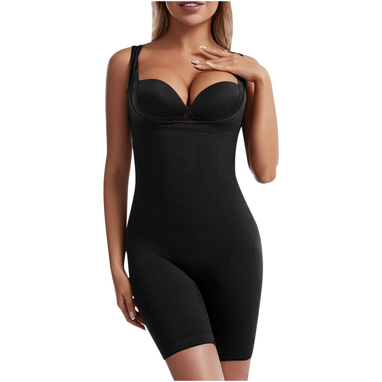 Lovskoo Plus Size Bodysuit for Women Tummy Control Shapewear Push Up Open  Bust Butt Lifter Slimmer Body Shaper Sculpting Bodysuit Black 