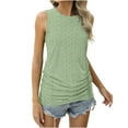 thumbnail image 1 of Lovskoo Plus Size Eyelet Summer Tops for Women 2024 Tank Tops Round Neck Sleeveless Loose Casual Solid Color Tank Top In Large Size Mint Green, 1 of 9