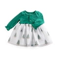 thumbnail image 1 of Lovskoo Princess Dresses for Girls 0-2T Tulle Christmas Outfit Ruffle Long Sleeve Tutu Dress One-Piece Xmas Holiday Clothing Green, 1 of 5