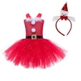 thumbnail image 1 of Zwiiyzr Princess Dresses for Girls 3-12 Years Tulle Christmas Dress Bow Spaghetti Straps Skirt Santa Claus Birthday Dress Up Red, 1 of 6