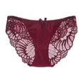 thumbnail image 1 of Lovskoo Seamless Cheeky Underwear for Women No Show Lace Panties Lace Underwear Sleepwear Thongs Panties Ladies Underpants Gift for Valentine's Day Wine, 1 of 5