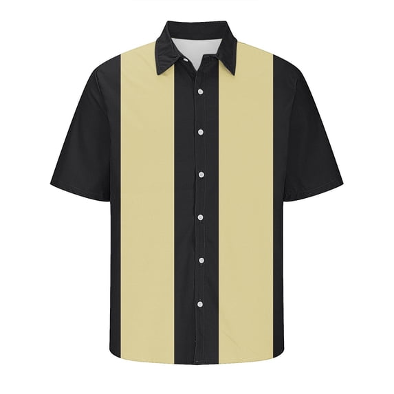 Lovskoo Shirts for Men Collared Short Sleeve Solid Color Shirt Print Males Cute Tropical Casual Hawaiian Beach Shirt Vacation Beach Summer Tops Yellow