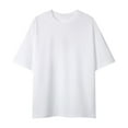 thumbnail image 1 of Lovskoo Shirts for Men Round Neck Short Sleeve Summer Casual Solid Color Fitting Shirts Vacation Beach Summer Tops White, 1 of 4