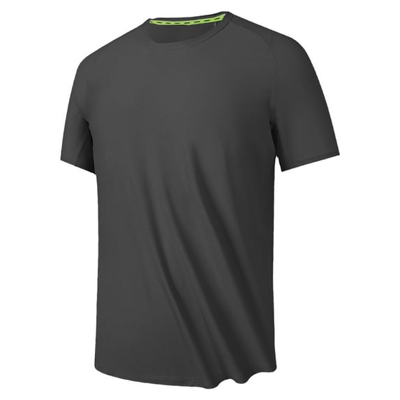 Lovskoo Shirts for Men Round Neck Short Sleeve Summer Solid Color Casual Loose T Shirt Vacation Beach Summer Tops Black