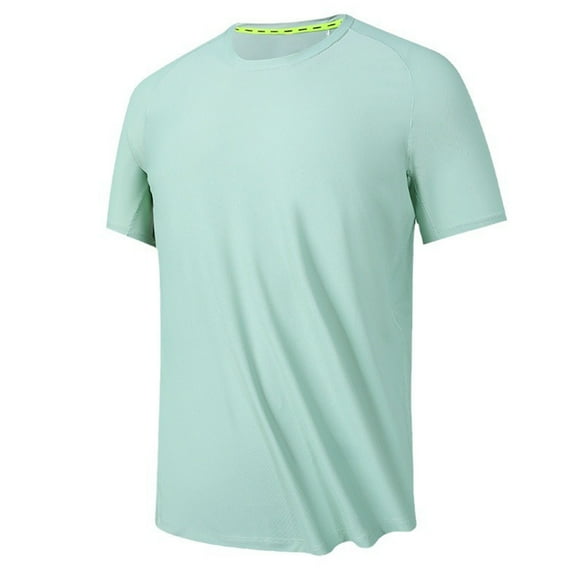 Lovskoo Shirts for Men Round Neck Short Sleeve Summer Solid Color Casual Loose T Shirt Vacation Beach Summer Tops Green