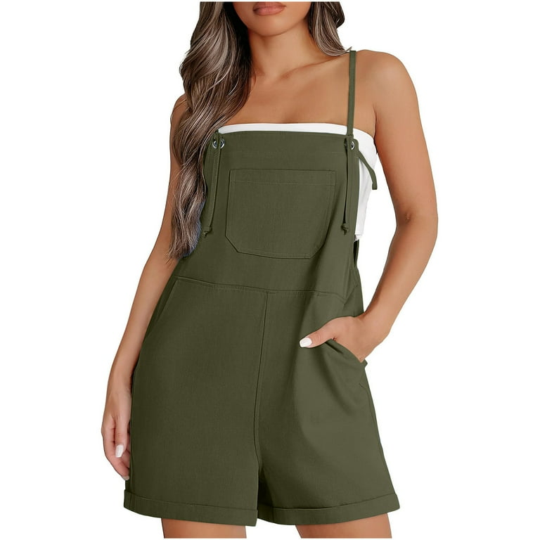 Olive green short overalls clearance