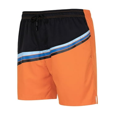 Lovskoo Shorts for Men Casual Trendy Solid Color Elastic Waist Shorts Splicing Drawstring Shorts Black