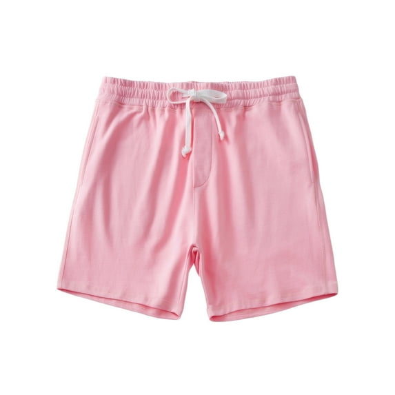 Lovskoo Shorts for Men Casual Trendy Solid Color Shorts Drawstring Elastic Waist Shorts Pants Pink