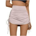 thumbnail image 1 of Lovskoo Skorts Skirts for Women with Shorts Drawstring Ruched Tennis Skirt High Waisted Sport Skorts Khaki, 1 of 9
