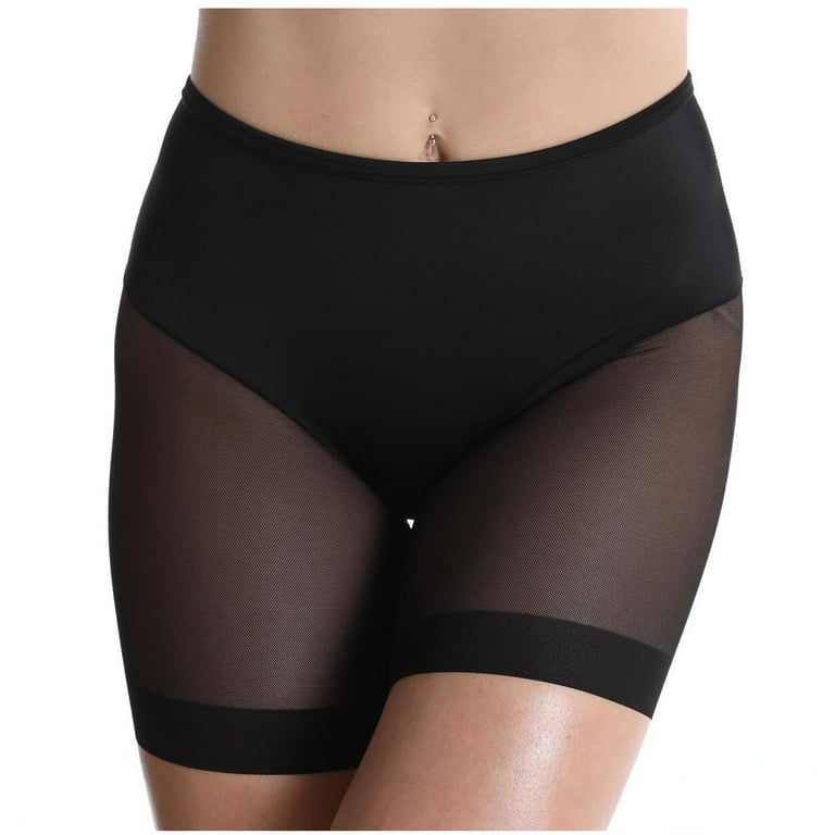 Lovskoo Slip Shorts for Women Under Dress Shapewear Tummy Control Butt  Lifter Mid-Waist Mesh Seamless Waist Trainer Stomach Body Shaper Thigh  Slimming Girdles Black 
