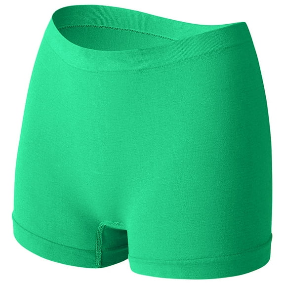 Lovskoo Slip Shorts for Women Under Dress Plus Size Boyshorts Panties Solid Color Underwear Seamless Yoga Shorts Green XL