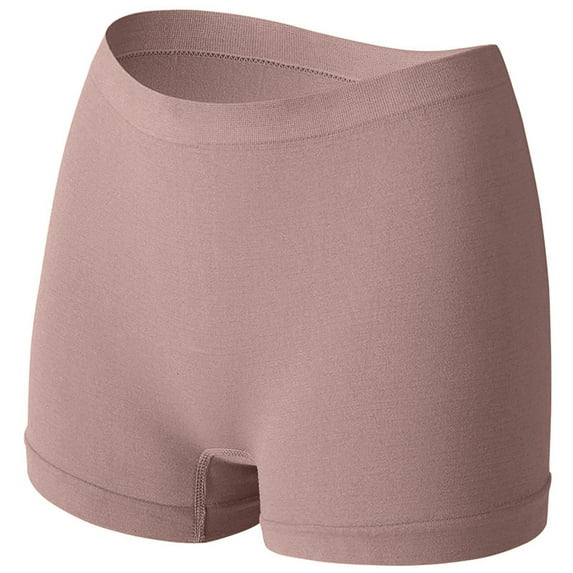 Lovskoo Slip Shorts for Women Under Dress Plus Size Boyshorts Panties Solid Color Underwear Seamless Yoga Shorts Khaki 2XL