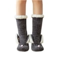 thumbnail image 1 of Lovskoo Slipper Socks for Women Mid-Calfgirls Winter Rabbit Ears Thicken Warm Non-Slip Combed Tube Socks Floor Middle Slipper Socks Cute Novelty Crew Socks Dark Gray, 1 of 9