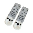 thumbnail image 1 of Lovskoo Slipper Socks for Women Low Cut Adult Print Lovely Puppy Plush Middle Tude Socks Home Stockings Cute Novelty Crew Socks Dark Gray, 1 of 2
