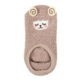 thumbnail image 1 of Lovskoo Slipper Socks for Women Non-Slip No Show Silica Gel Coral Fleece Socks Thicken Keep Warm Floor Ankle Cute Novelty Crew Socks Khaki, 1 of 4