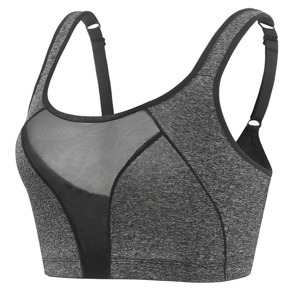 Lovskoo Sports Bras For Women - High Impact Seamless Support Bra Non Padded For Yoga Gym Workout Fitness Gray