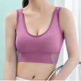 thumbnail image 1 of Lovskoo Sports Bras For Women - High Impact Seamless Support Bra Non Padded Tank Top Bra For Yoga Gym Workout Fitness Pink, 1 of 6