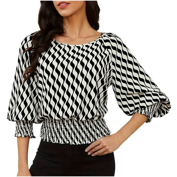 Lovskoo Summer Tops for Women 2024 Round Neck Short Sleeve Solid Color Trendy Band Bottom Comfortable Breathable Blouses Tops Black