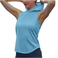 thumbnail image 1 of Lovskoo Summer Tops for Women 2024 Tank Tops Hooded Sleeveless Solid Color Sports Fitness Yoga Wear Sports Hooded Camisole Sky Blue, 1 of 6