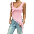 thumbnail image 1 of Lovskoo Summer Tops for Women 2024 Tank Tops Scoop Neck Sleeveless Solid Color Trendy Comfortable Breathable Blouses Tops Pink, 1 of 7