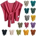 thumbnail image 1 of Lovskoo Sweater Shawl Wraps for Women Trendy Solid Color Knitted Shawl Outwear Spring and Fall Shirt Scarf Cape Shoulder Tops Trendy Wrap Black Free Size, 1 of 3