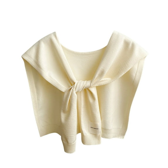 Lovskoo Sweater Shawl Wraps for Women Solid Color Knitted Outwear Shawl Winter Fall Scarf Cape Shoulder Tops Trendy Wrap Beige Free Size