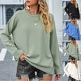 thumbnail image 1 of Lovskoo Sweaters for Women Casual Loose Long Sleeve Knitting Round Neck Sweater Blouse Tops Black, 1 of 8