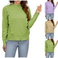 thumbnail image 1 of Lovskoo Sweaters for Women Casual Trendy Pullover Long Sleeve Round-Neck Knitted Sweater Tops Beige, 1 of 7