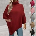 thumbnail image 1 of Lovskoo Sweaters for Women Fall Trendy Turtleneck Button Irregular Long Sleeve Casual Pullover Blouse Sweater Black, 1 of 5
