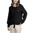 thumbnail image 1 of Lovskoo Sweaters for Women Long Sleeve Solid Color Crewneck Pullover Knit Jumper Tops Casual Sweater Black, 1 of 5