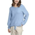 thumbnail image 1 of Lovskoo Sweaters for Women Long Sleeve Solid Color Crewneck Pullover Knit Jumper Tops Casual Sweater Blue, 1 of 5