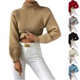 thumbnail image 1 of Lovskoo Sweaters for Women Long Sleeve Turtleneck Casual Pullover Sweater Blue, 1 of 5