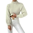 thumbnail image 1 of Lovskoo Sweaters for Women Long Sleeve Turtleneck Casual Pullover Sweater White, 1 of 5