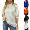 thumbnail image 1 of Lovskoo Sweaters for Women Plus Size Turtleneck Knit Loose and Comfortable Long Sleeve Sweaters Blue, 1 of 9
