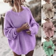 thumbnail image 1 of Lovskoo Sweaters for Women Trendy Casual Long Sleeve Solid Color Sweater Sleeve Sweater Khaki, 1 of 6