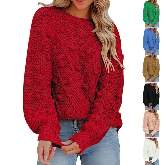 Lovskoo Sweaters for Women Trendy Color Long Sleeve Pullove Shirt Sweater Tops Black