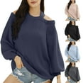 thumbnail image 1 of Lovskoo Sweaters for Women Trendy Color Long Sleeve Pullove Shirt Sweater Tops Navy, 1 of 6