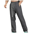 thumbnail image 1 of Lovskoo Sweatpants for Men Jogger Yoga Solid Color Casual Pockets Outdoor Lace Up Elastic Straight Leg Fitness Sports Pants Dark Gray, 1 of 4