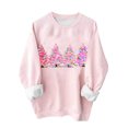 thumbnail image 1 of Lovskoo Sweatshirt for Women Christmas Printed Long Sleeves Blouse Round Neck Casual Tunic Tops Pink, 1 of 4